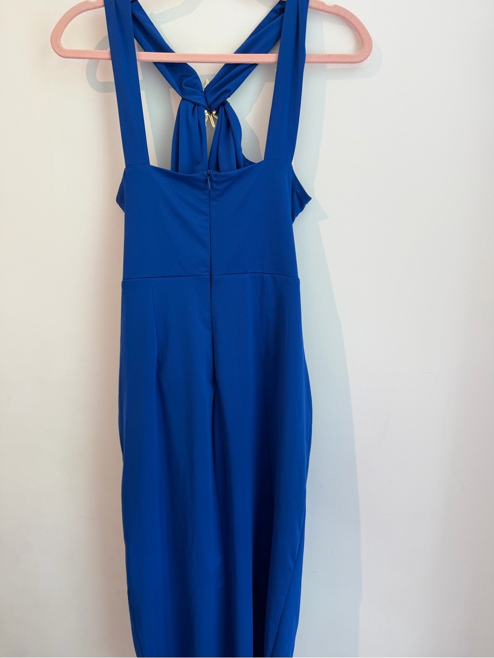 Bold Royal Blue Cutout Midi Wedding Dress - Picture 6 of 6